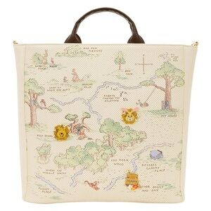 Cream Tote Bag with Map Design 
(PRICED AS MARKED)